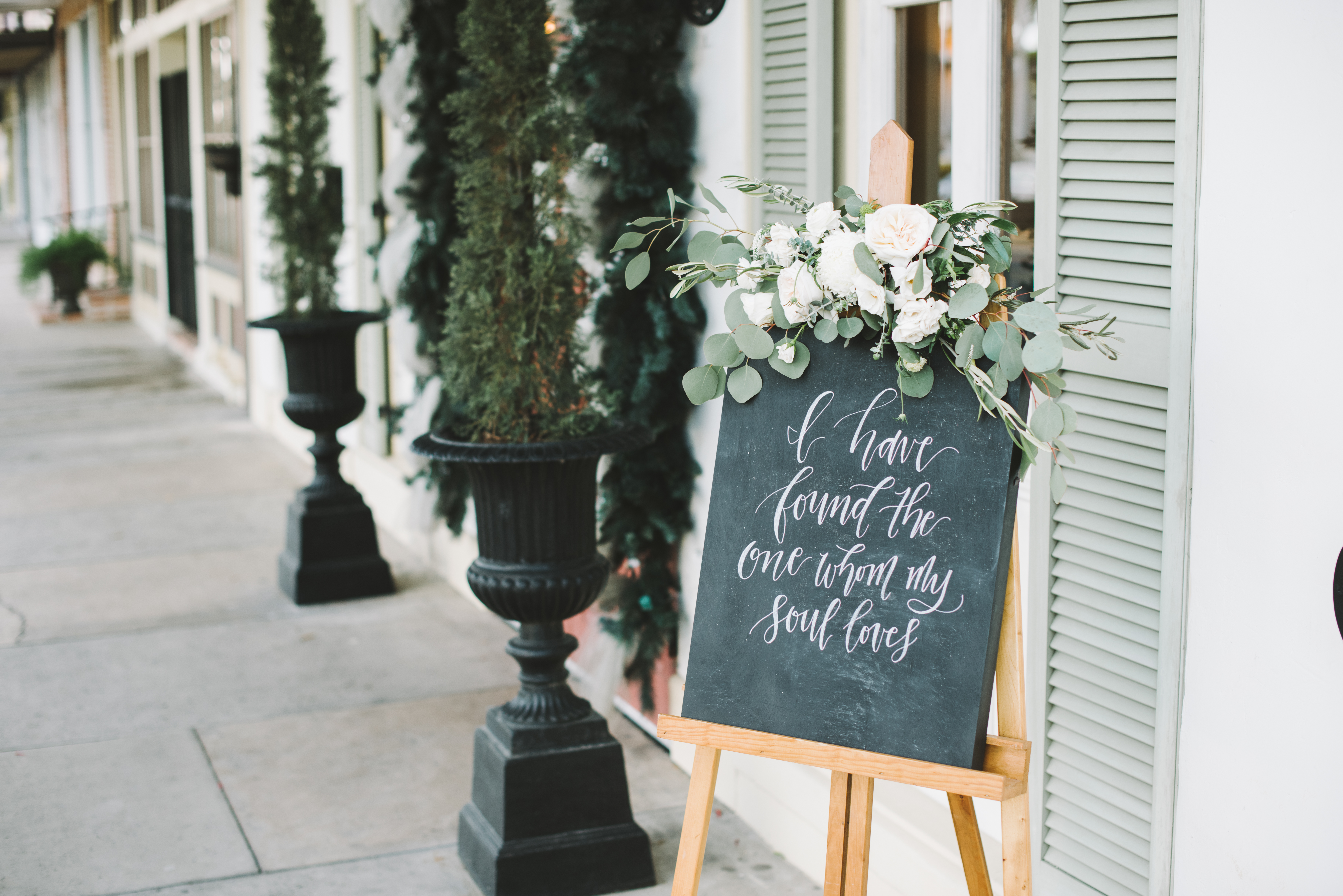 "I have found the one my soul loves" wedding signage.