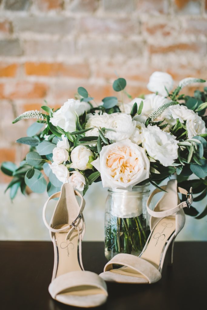 Peony-Bridal-Bouquet-Blush-Shoes